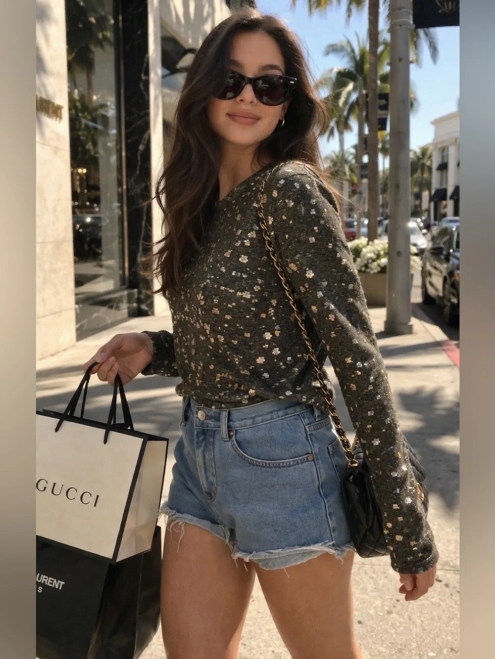 Billabong Denim Shorts 28 + Zara Gold Metallic Top Outfit Bundle Boho Festival